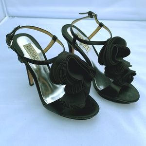 Badgley Mischka Black Floral Heels - Size 6